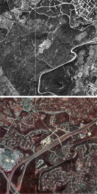 Land use changes in 1951 and 1995