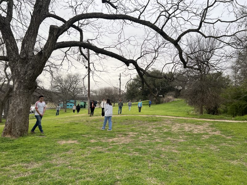 Img 0868.jpg Students Walking As They Participate In Ecotherapy