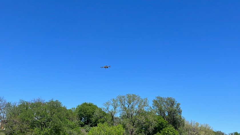 Img 1628 Dr. Gouges Uav Suspended In Mid Air Taking Topographic Pictures