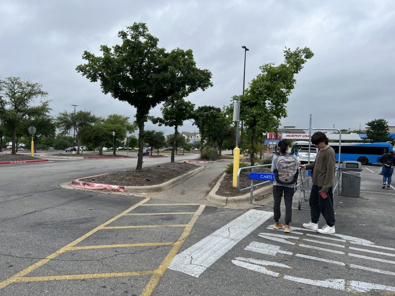 Img 2453 Students Taking Surface Heat Measurements In The Walmart Parking Lot. This Was Marked As One Of The Hottest Spots To Community Members